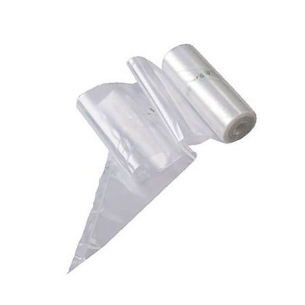 Roll of 100 clear polyethylene pastry bags